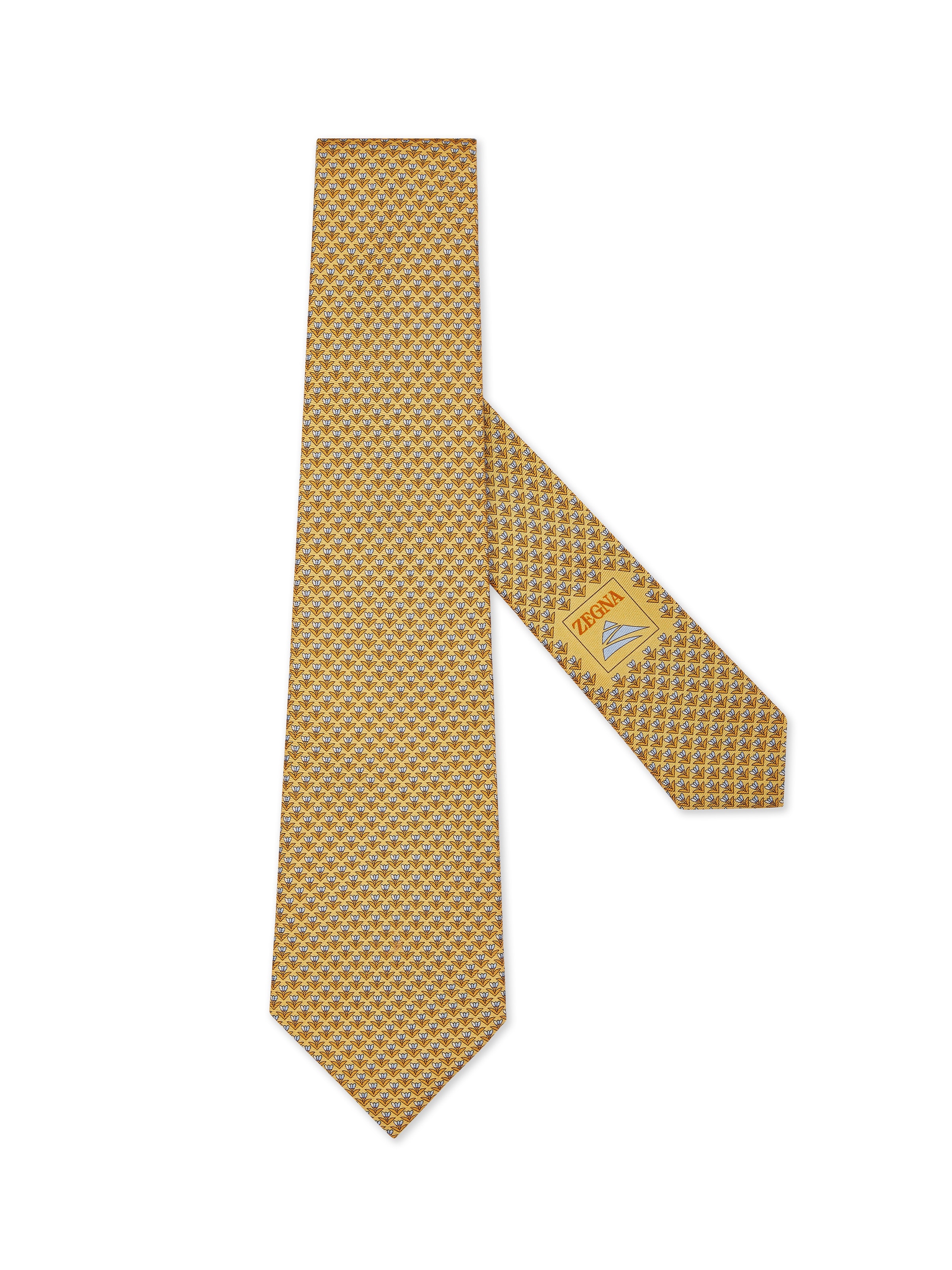 Zegna Yellow Silk Tie