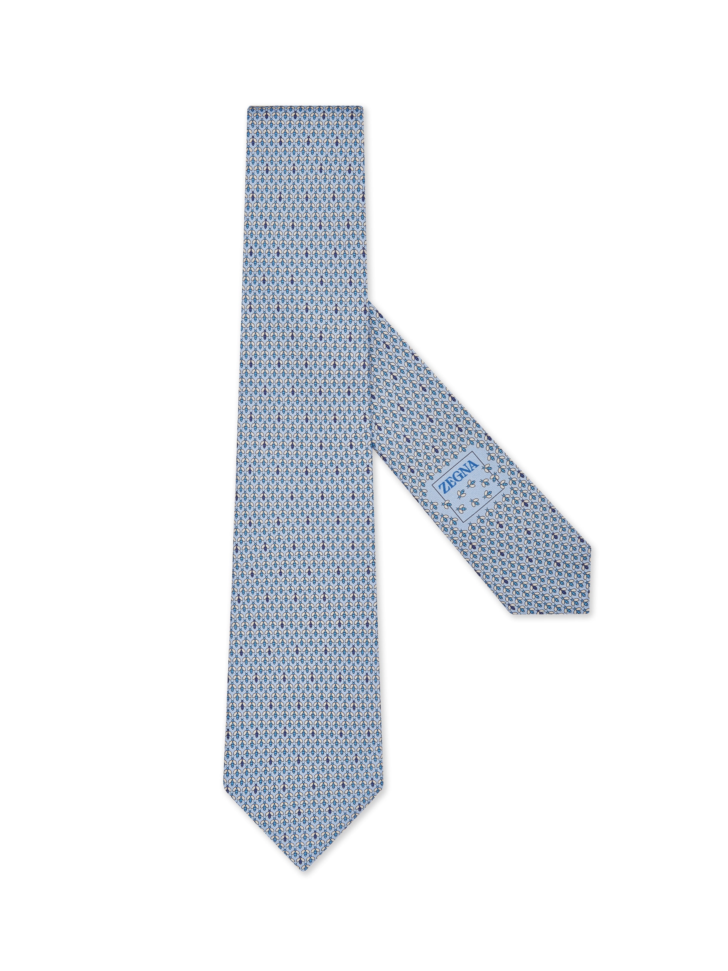 Zegna Cravate En Soie Bleu Clair