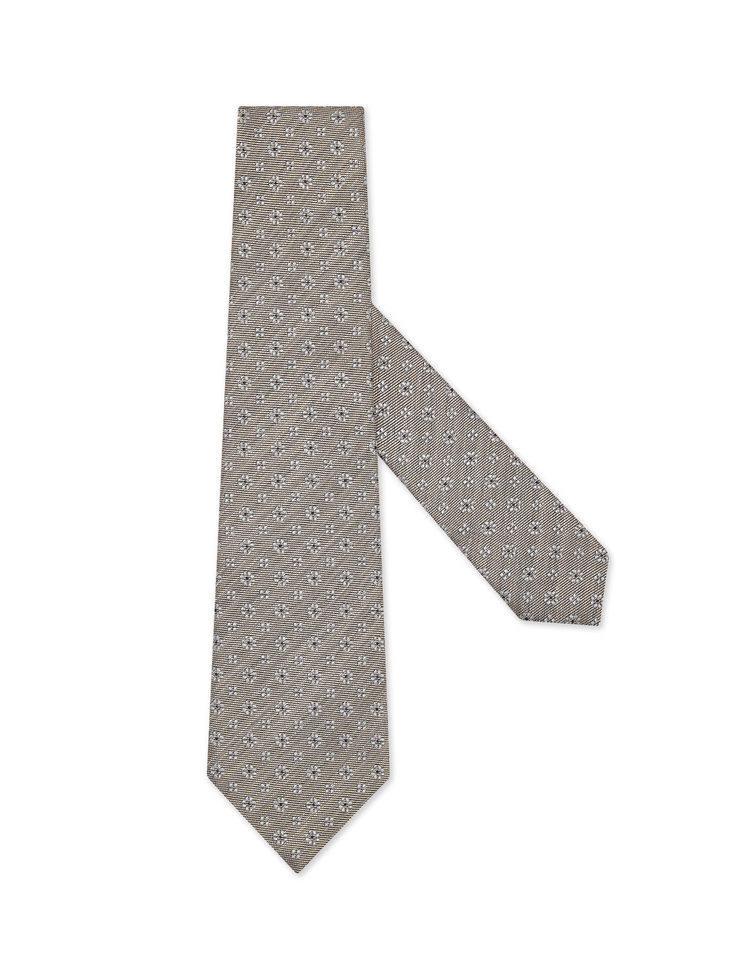 Zegna Light Taupe Silk And Linen Tie In Brown