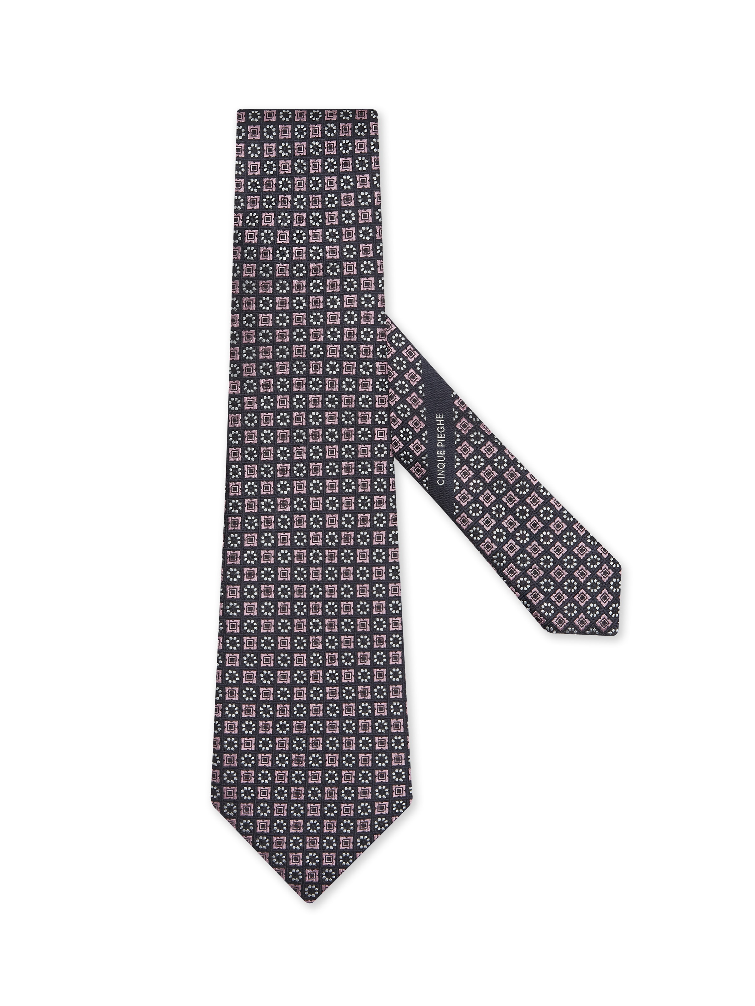 Zegna Pink Cinque Pieghe Silk Tie In Pink