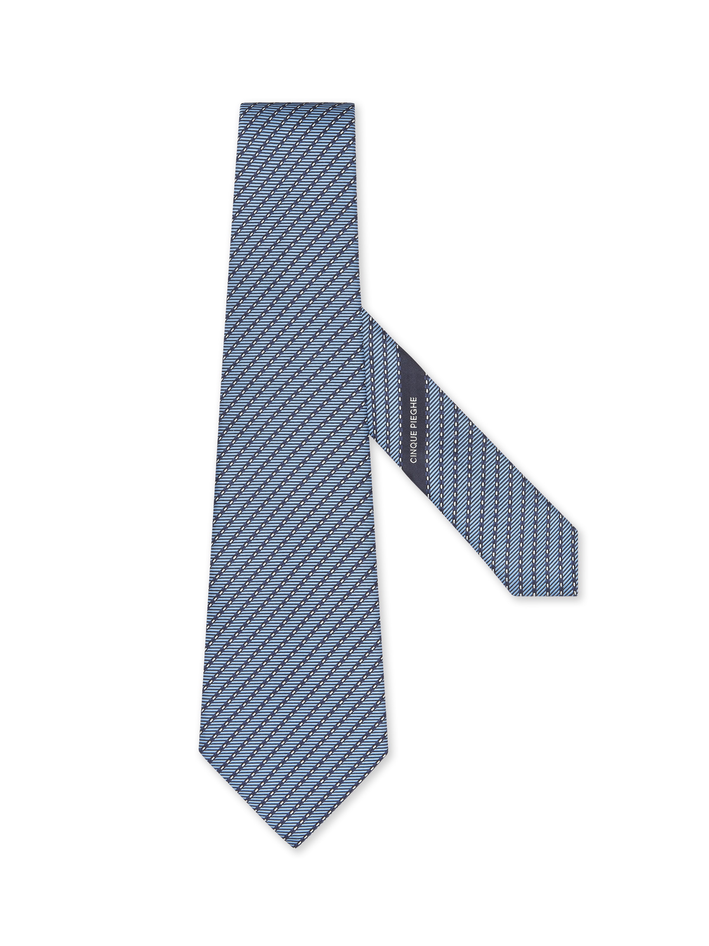 Zegna Light Blue Cinque Pieghe Silk Tie In Light Blue