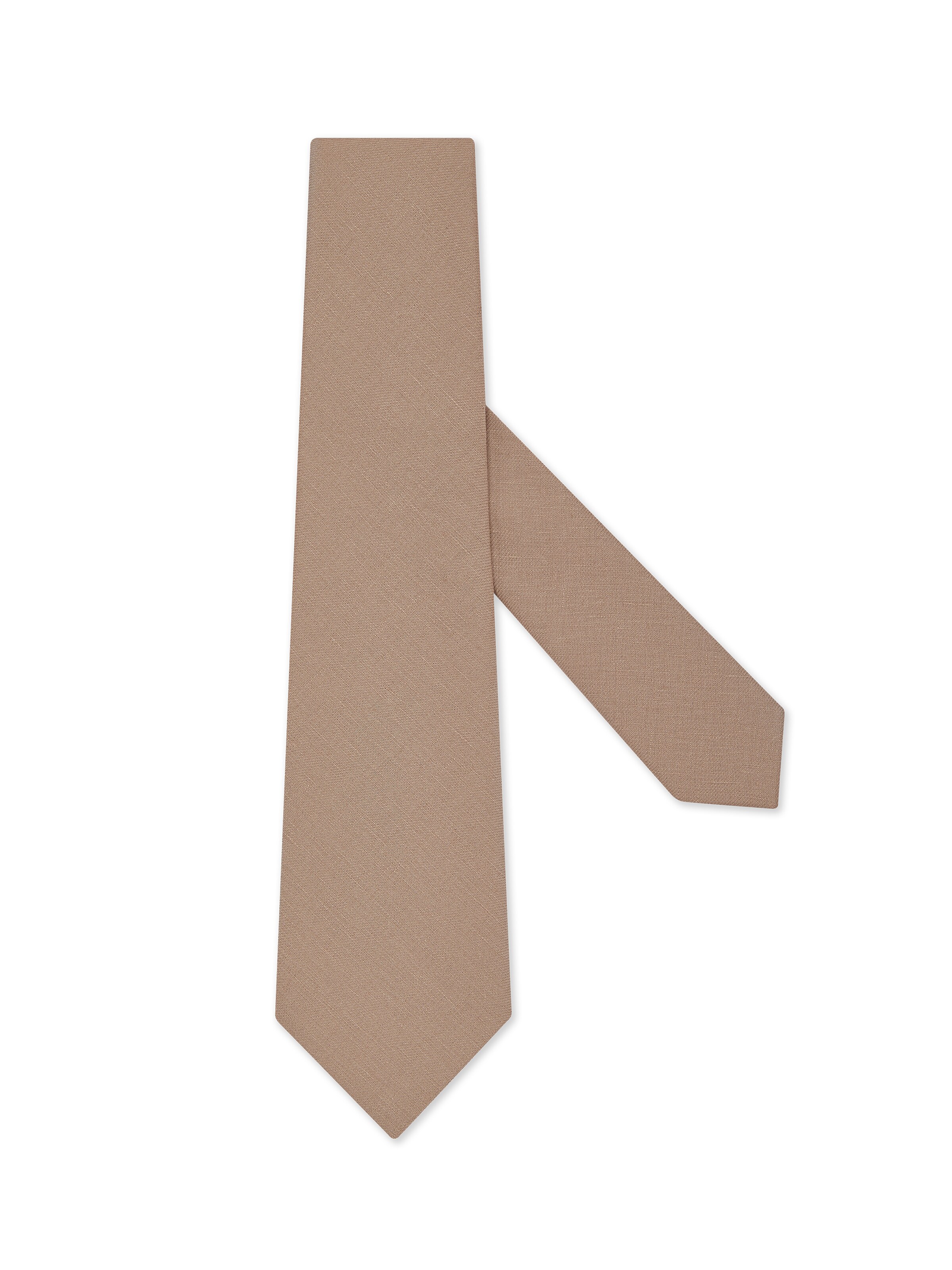 Zegna Beige Linen Tie In Sand