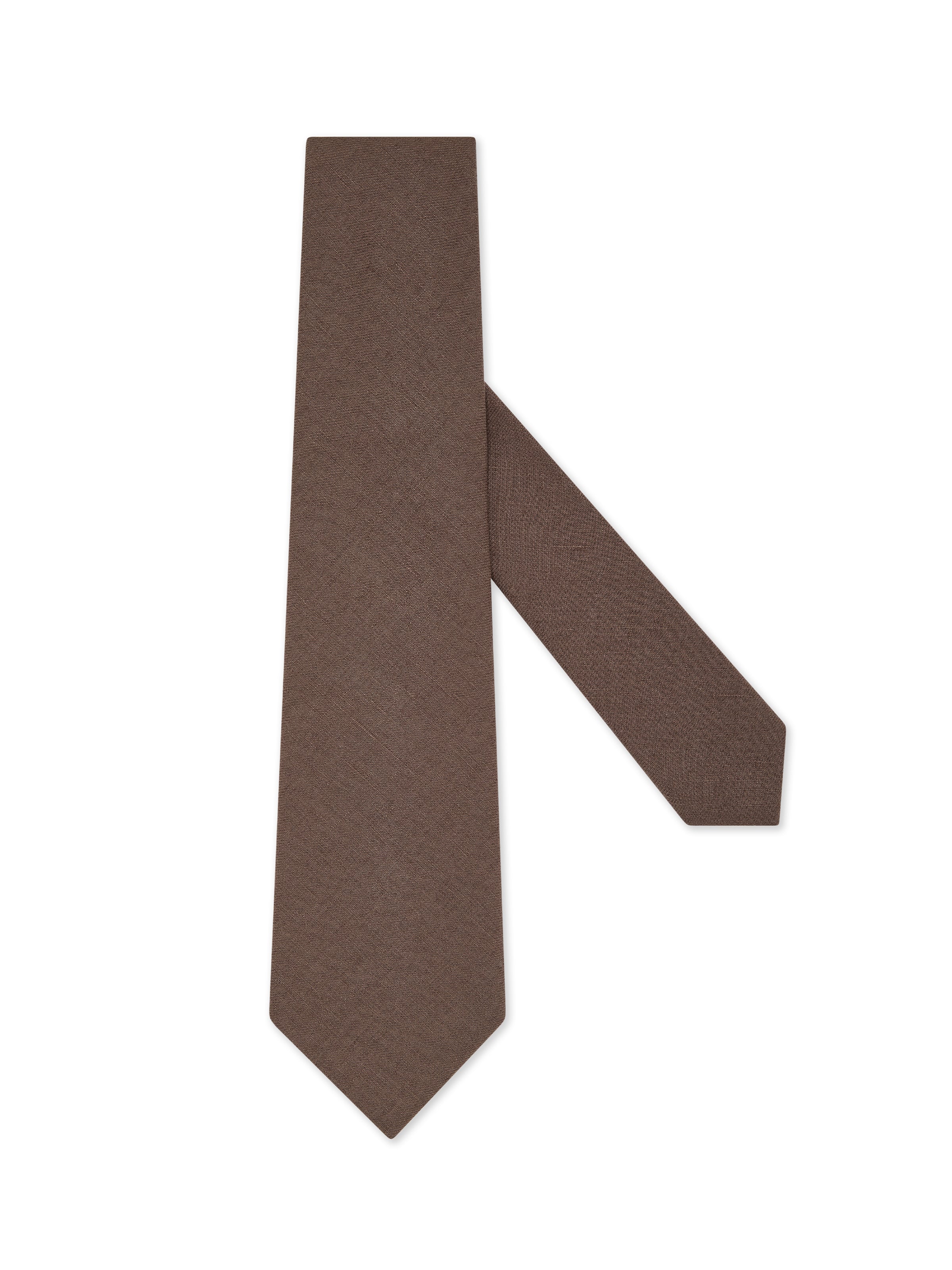 Zegna Light Brown Linen Tie
