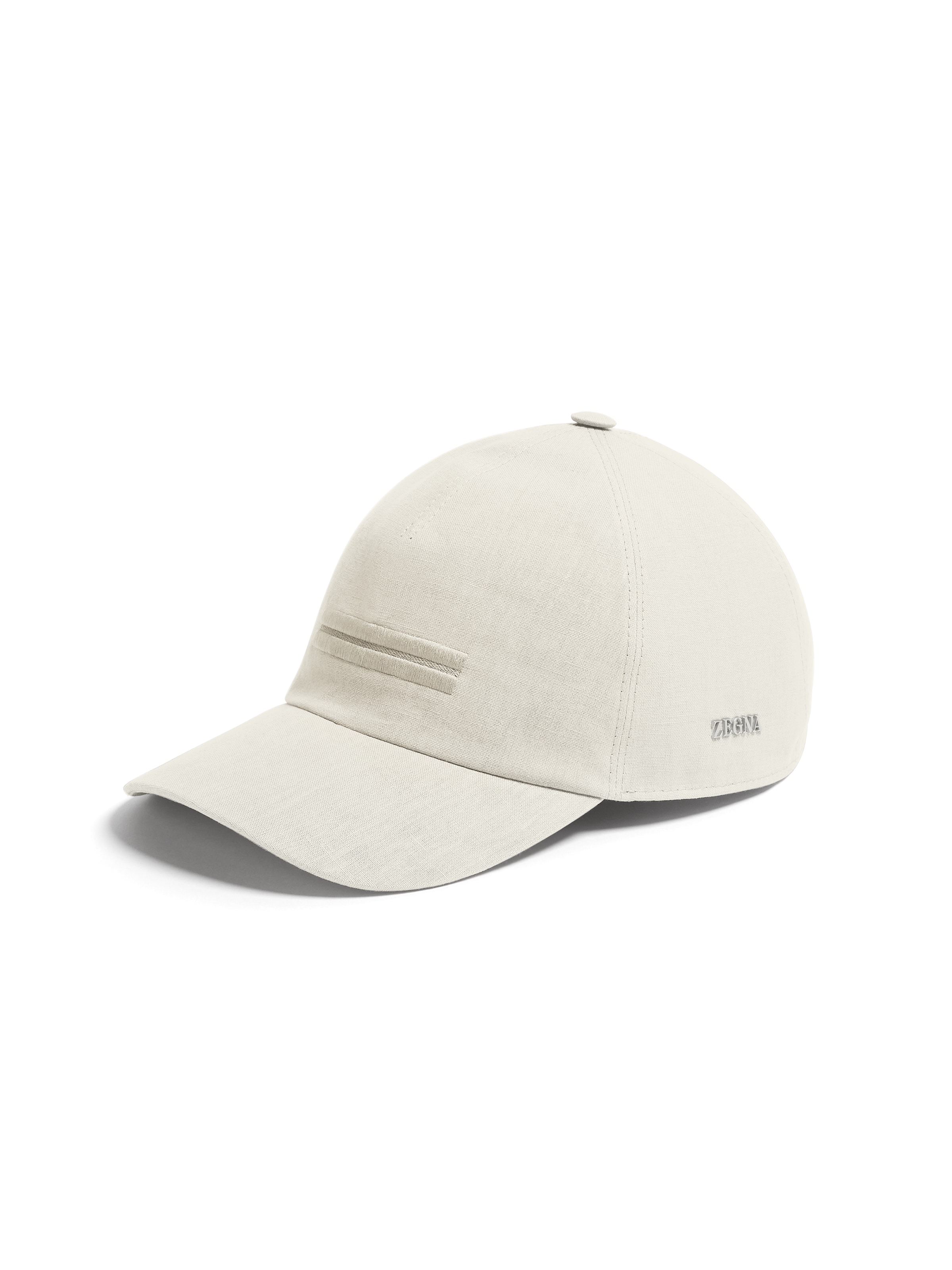 Zegna Oasi Lino Baseball Cap In Gray